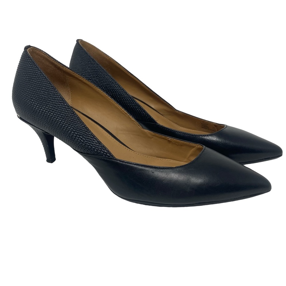 Calvin Klein Womens Leather PATNA Heels Pumps Black Size 7